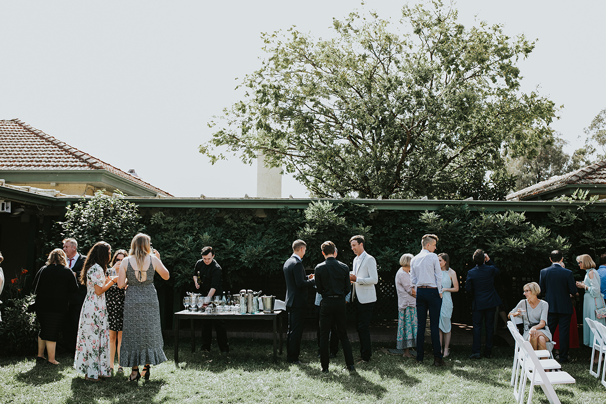 Formal function in Gorman courtyard.