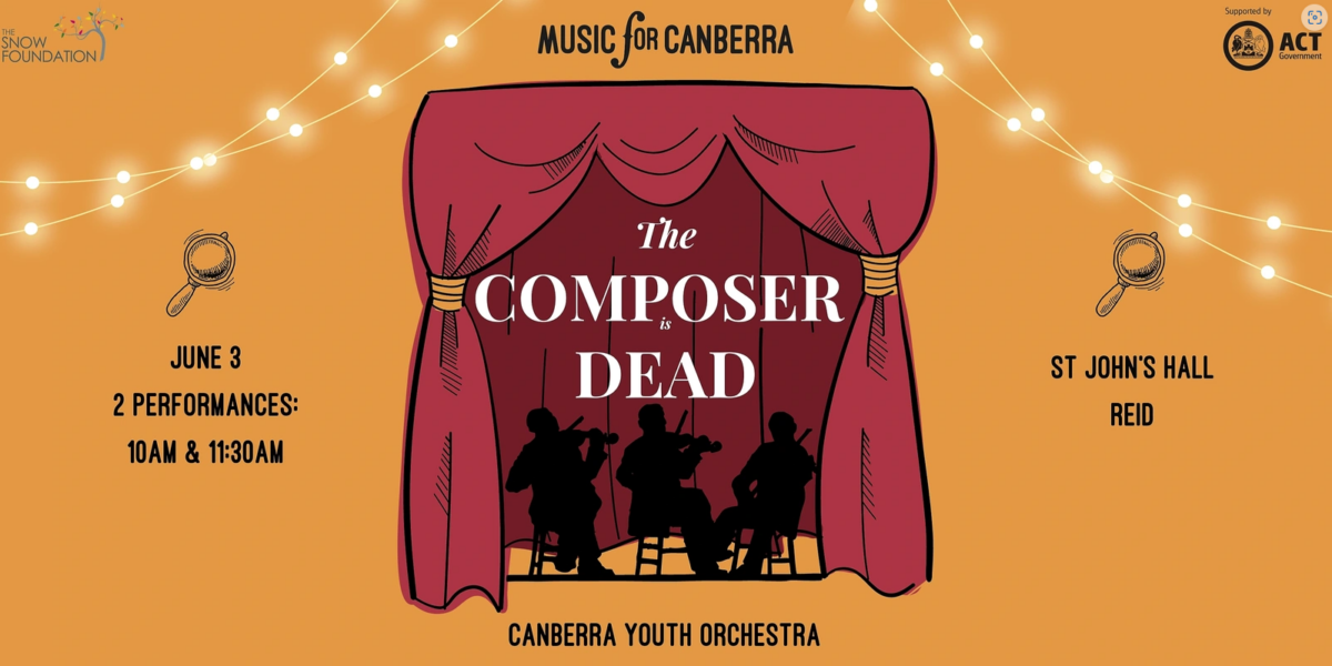 An illustrated image of three orchestral musicians in silhouette.