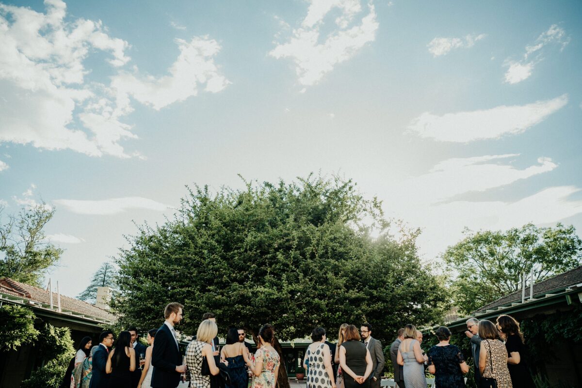 Wedding in the Gorman courtyard in Braddon.